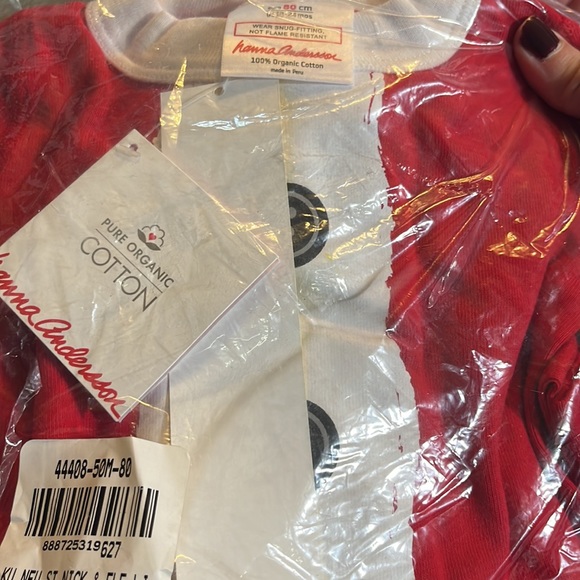 Hanna Andersson 18-24 Months Red St. Nick Long Sleeve Cotton Pajama Set - Picture 2 of 2
